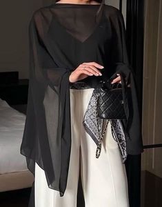 Elegant Black Chiffon Dupatta