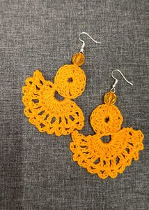 Handmade Crochet Fan Earrings