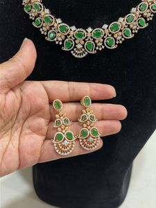 Brand new Emerald &amp; Diamond Necklace Set