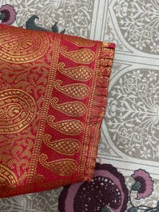 Beautiful Red &amp; Gold Brocade Saree