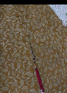 Brown Embroidered Velvet Kurta Set