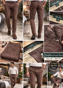 Color Plus Brown Slim Fit Formal Pants