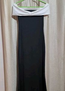 Elegant Black & White Maxi Dress