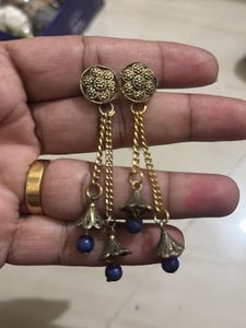 Boho Oxidised Jhumka Earrings