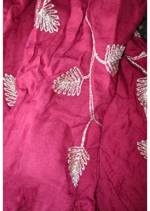 Maroon Embroidered Kurta