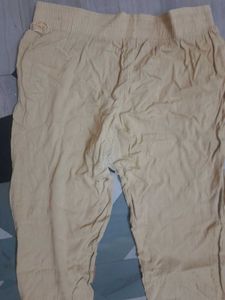 Casual Beige Cotton Joggers