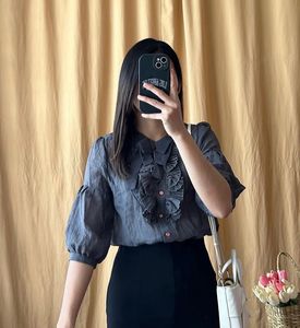 Ruffle Grey Shirt
