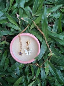 .⋆˚꩜｡Star Necklace + Butterfly charm .⋆˚꩜｡