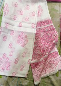 Beautiful Pink Floral Print Dress Material