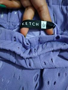 Cute Purple Cut-Out Shorts
