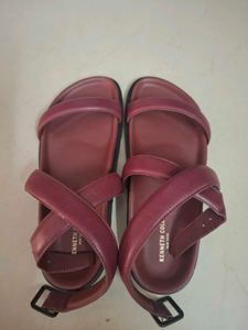 Stylish Burgundy Leather Sandals