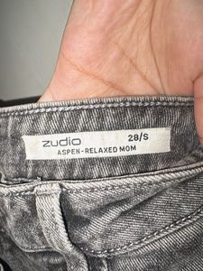 Zudio Grey Wash Mom Fit Jeans