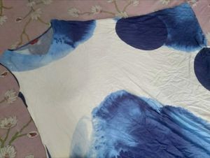 Blue Tie-Dye Asymmetrical Dress
