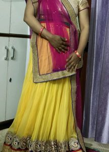 Semi stitched Lehenga Blouse Piece And Dupatta