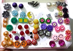 Studs  Earrings Set For Daily Use (Multicolored)