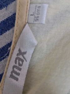 Cream Kurta with Blue Floral Print Yoke