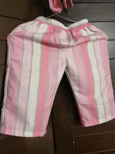 Baby Divas Girl Pink Striped Co-ord Set