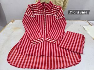 Stylish Pink Striped Co-ord Set