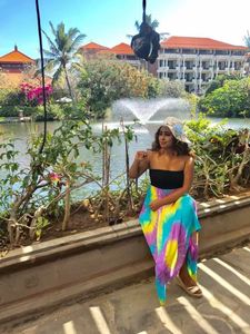 Boho Tie-Dye Strapless Maxi Dress