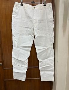 Zara Men's White Linen Pants