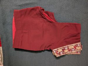 Maroon Embroidered Blouse