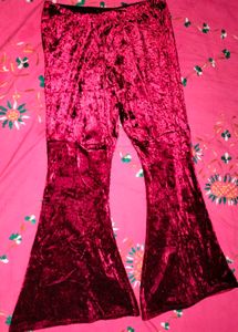 Crushed Velvet Flare Pants