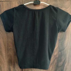 backless Balck crop top