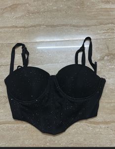 Sparkly Black Corset Bra
