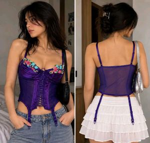 Purple Floral Corset