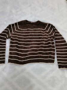 Cozy Striped Velour Sweater