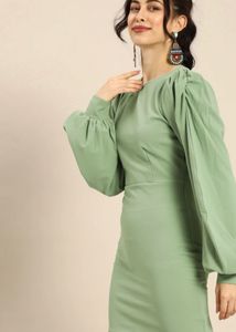 Chic Puffy Sleeve Mini Dress