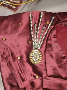 Beautiful Saree With Stitch Blouse 🦚Belt