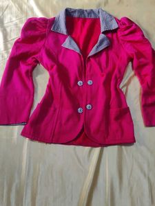 Stylish Grey and rose Casual woolen Blazer