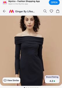 Ginger By Lifestyle Chic Off-Shoulder Black Dress