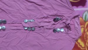 Pink Button-Down Top