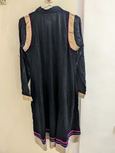 Beautiful Black Kurta with Pink Embroidery