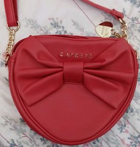 Caprese Red Heart Bow Crossbody Bag