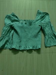 Smocked Puff Sleeve Top