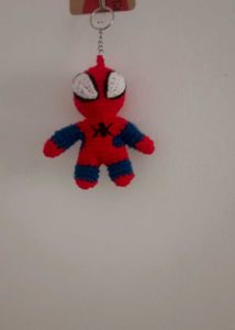Handmade crochet Spiderman keychain