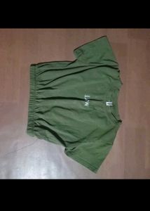 Olive Green Chic Cropped T-Shirt
