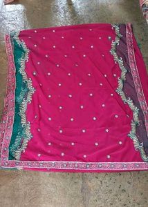 Net Sequins Border Embroidered Saree