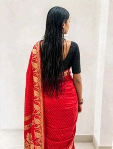 Elegant Red Banarasi Silk Saree