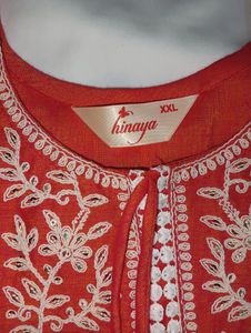 Embroidered Pink Kurti, Chanderi Cotton