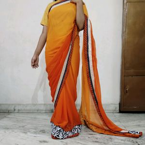 SALEE🎉🧡 Gorgeous Orange Saree - Only 199! 🌸✨