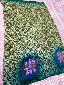 Saree with Floral Embroidery
