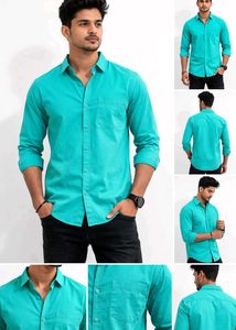 Stylish Teal Long Sleeve Shirt