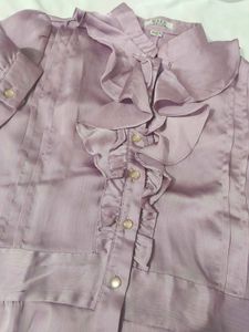 Elegant Ruffled Satin Blouse