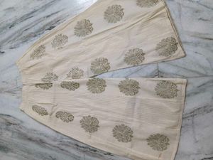 Cream Ethnic Palazzo Pants