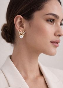 Elegant Butterfly Pearl Earrings