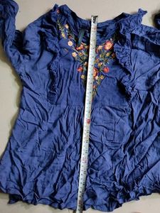 Embroidered Blue Kurta